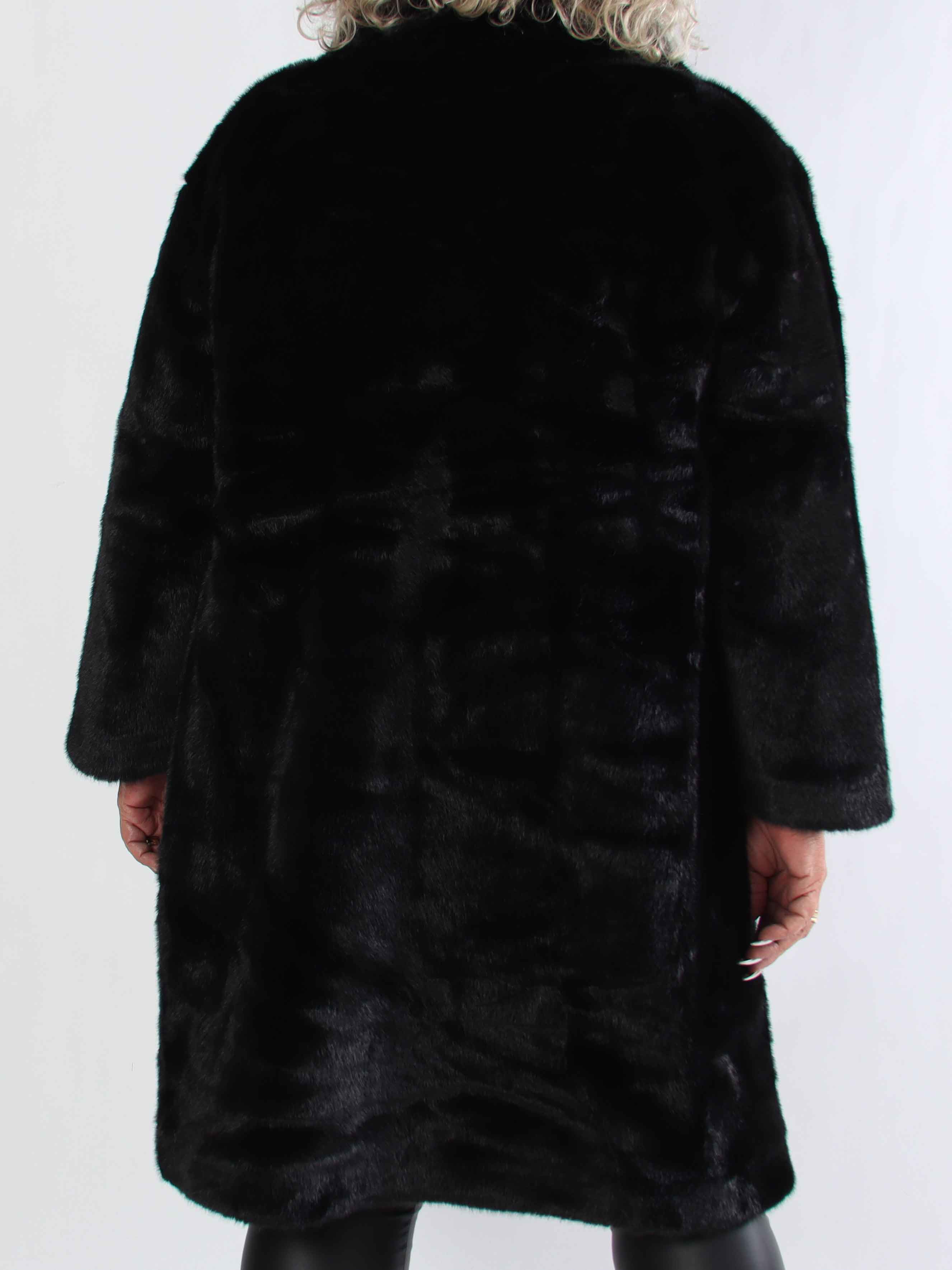 Federica - Mjuk fuskpälskappa med krage